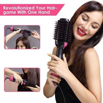 Hot Air Brush 4 in 1 Hair Dryer Brush, One Step Hair Dryer & Volumizer with Ceramic Ionic Technology, 3 Heat Settings Blow Dryer Brush for Straightening Curling and Styling Hair