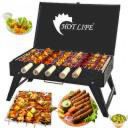 HOT LIFE BriefcaseStyleTravelerFoldableCharcoalBarbequeGrillWith5skewers Charcoal Grill...