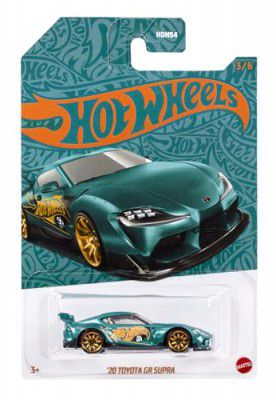 Hot Wheels 1:64 Scale Die-Cast Vehicle 20 TOYOTA GR SUPRA with Turquoise- & Copper-Colored Deco to Celebrate HW 56th Anniversary