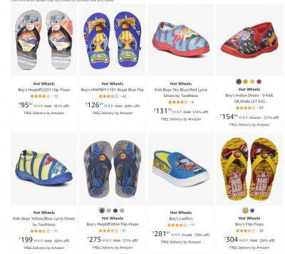 Hot Wheels Kids Flip-Flops Starts ₹96