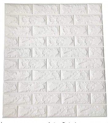 HOTCORNER 3D Brick Wallpaper - Self Adhesive PE Foam Brick Design Wall Stickers/DIY Wallpaper for Home Hotel Living Room Bedroom & Café (70 x 77cm, Appx. 5.8Sq Feet)