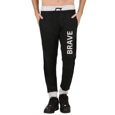 hotfits Men Black Cotton Trackpant-Brave