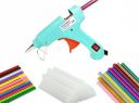 HOT GLUE GUN 20W 7 mm On and Off Switch Hot Glue Gun and LED Indicator- 5 Transparent + 5 Colored + 5 Glitter Sticks...