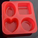 Hotmark 4 Cavity Silicone Soap Making Mould Multicolor,17 x 17 x 3 Centimeters...