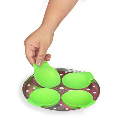 Hotmark Silicone Idli Maker,Liners (8 Pcs Set) - Green