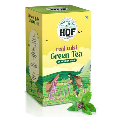 House Of Farms Tulsi Greem Tea - 25 Tea Bags | 50 Grams | Immunity Booster |Natural Green Tea Bags| Healthy Green Tea | Rich in Antioxidants | Healthy and Refreshing