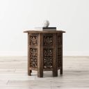 House of Pataudi Wooden Handcrafted Carved Solid Folding Brown Coffee Table Solid Wood Side Table (Brown)...