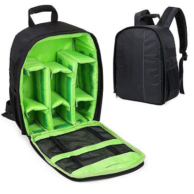 House of Quirk Nylon Camera Backpack with Rain Cover Protector