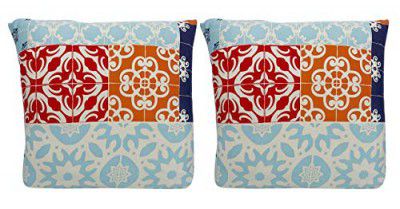 House of Quirk Polyester Throw Pillow Case Cushion Cover Home Sofa Decorative - Cover Only, No Insert - Pack of 2 (16.5x16.5 inch/ 42x42cm, Nord)