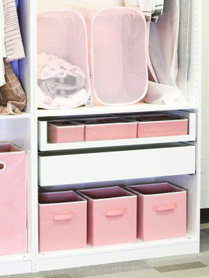 HOUSE OF QUIRKPink Solid Storage Box Closet Drawer Organizer