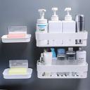 House of vipa Multipurpose Kitchen Bathroom Shelf Wall Holder Storage Rack (2 Bathroom Shelves+ 2 Soap Box)...