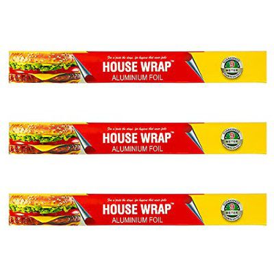 House Wrap Aluminium Foil Total 27 Meter for Food Packing, Cooking, Baking | Foil Paper for Food Wrap 11 Microns Thickness