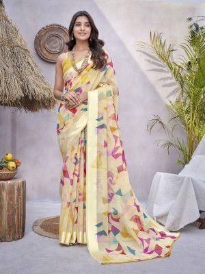 HouseOfCommon  Applique Chanderi Chanderi, Cotton Blend Saree  (Multicolor)