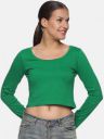 HouseOfCommon Casual Regular Sleeves Solid Women Light Green Top...
