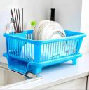 Houshe 3 in 1 Durable Plastic Kitchen Sink, Large Dish Drainer With Tray, Drying Rack Washing Basket for Utensils, Blue...
