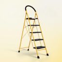 Houza 5-Step Foldable Steel Ladder – Heavy-Duty Anti-Slip, 5-Year Warranty...