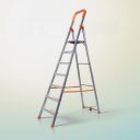 HOUZA Aluminium Ladder for Home 7 Steps Foldable with Anti-Skid Wide Steps | 250 Kg Load Capacity | 5 Year Warranty (Orange)...