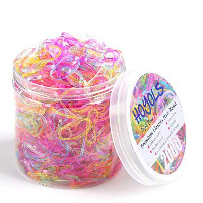 Hoyols 2000 Small Baby Toddler Rubber Bands Hair Ties Ponytail Elastic Multi Color for Kids Girls Hair Value Pack