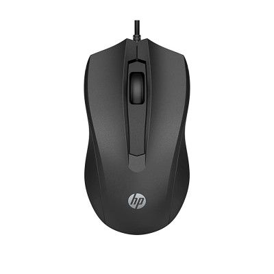 HP 100- 1600 DPI USB Wired Mouse, Ambidextrous Design, 3 Buttons and Built-in Scrolling (6VY96AA)