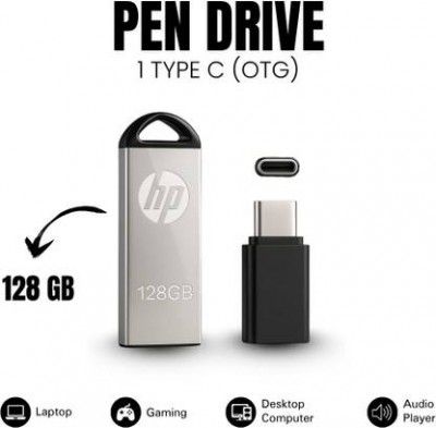 HP 128GB Pen drive V220A 128 GB Pen Drive, Tablet USB 3.0 Metal Case