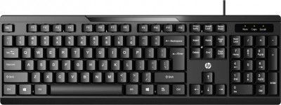 HP AB3C9AA Wired USB Standard Multi-device Keyboard Compatible with Desktop, Laptop, Mac (Black)