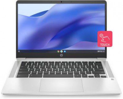 HP intel Celeron Dual Core - (4 GB/64 GB EMMC Storage/Chrome OS) 14a- na1004TU Chromebook (14 Inch, Mineral Silver, 1.46 kg)