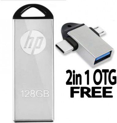 HP Flash Drive 128 GB Pen Drive (Silver)