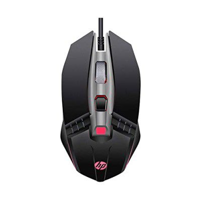 HP M270 Backlit USB Wired Gaming Mouse with 6 Buttons, 4-Speed Customizable 2400 DPI, Ergonomic Design, Breathing LED Lighting, Metal Scroll Wheel, Lightweighted / 3 Years Warranty (7ZZ87AA), Black