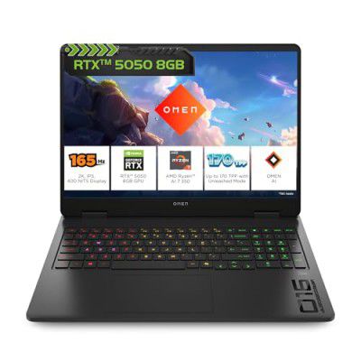 HP Omen, AMD Ryzen AI 7 350, 8GB RTX 5050, 24GB DDR5(Upgradeable) 1TB SSD, 2.44kg, ap0165AX, RGB, AI Gaming Laptop