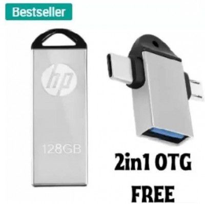 HP V220g OTG 2IN1 128 GB Pen Drive (Silver)