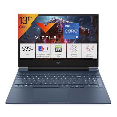 HP Victus, 13th Gen Intel Core i7-13620H, 6 GB RTX 3050 Gaming Laptop, (16GB DDR4, 512GB SSD) 144Hz,300 nits, IPS, 15.6inch(39.6cm) Flicker-free, Win 11, M365* Office24, Blue,2.29kg, backlit, fa2077TX