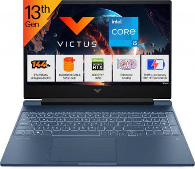 [Extra Rs 13750 Off] HP Victus Intel Core i5 13th Gen 13420H - (16 GB/512 GB SSD/Windows 11 Home/6 GB Graphics/NVIDIA GeForce RTX 4050/144 Hz) 15-fa2701TX / 15-fa1278TX Gaming Laptop 