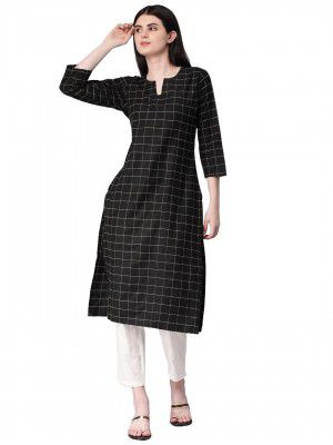 Hritika Checked Cotton Blend Kurta (HRK0041)