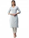 Hritika Cotton Blend Self Design Pattern Kurta (HRK0102_Parent)...