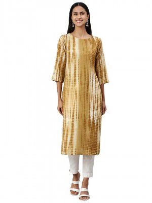 Hritika Shibori Print Work with Side Slit Cotton Kurta (HRK0121)