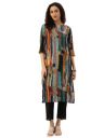 Hritika Women's Abstract Multicolor Color Kurta with Calf Length_(HRKR3_HRK0120TEAL_S)...