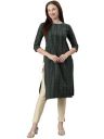 Hritika Women's Black Self-Design Printed Cotton Blend Casual Kurta (HRKR5_HRK0095BLCK_L)...