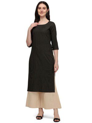 Hritika Women's Embellished Black Color Kurta with Calf Length (HRKR3_HRK0014BLCK)