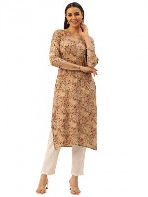 Hritika Women's Floral Blue Color Kurta with Calf Length (HRKR5_HRK0086BLUE)