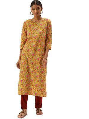 Hritika Women's Floral Multicolor Color Kurta with Calf Length (HRKR1_Shy_1111KR)