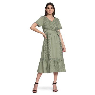 Hritika Women's Green Color Kurta with Ankle Length (HRKR1_Shy_1122KR)