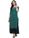 Hritika Women's Grey Stripes Printed Cotton Blend Casual Kurta (HRKR5_HRK0016GRY_L)...