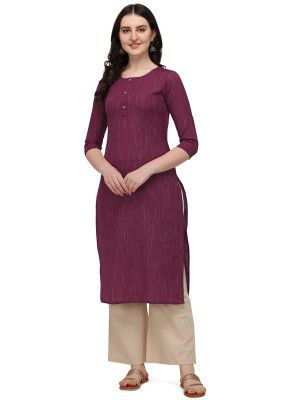 Hritika Women's Striped Purple Color Kurta with Calf Length (HRKR3_HRK008WINE)