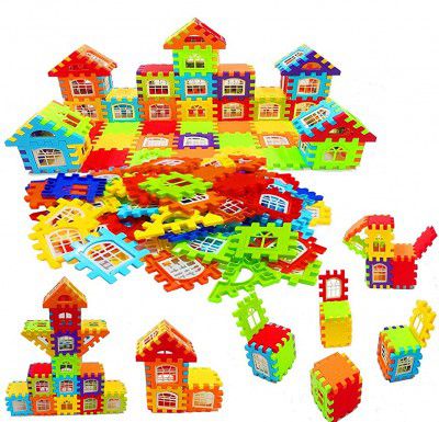 HRK Blocks for Kids House Construction Building Blocks for Boys with Windows Toy Set (50 PCS House Blocks)