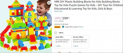 HRK DIY Plastic Building Blocks for Kids Building Blocks Toy for Kids Puzzle Games for Kids – DIY Toys for Children Educational & Learning Toy for Kids, Girls & Boys