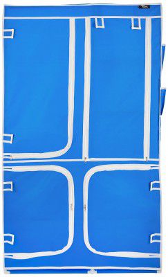 HRM Home Foldable Wardrobe | Hanging Wardrobe | 4 Doors 8 Shelf PP Collapsible Wardrobe in (Blue)
