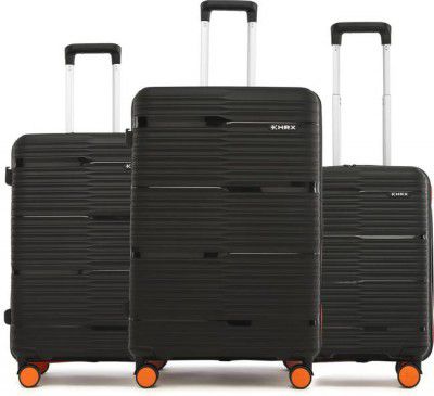 HRX by Hrithik Roshan Hard Body Set of 3  - Zanzibar 3 (Small 58cm | Medium 66cm | Large 75cm) - Black