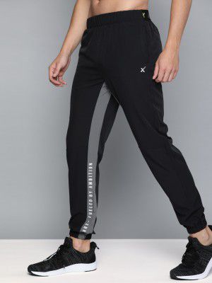 HRX By Hrithik Roshan Men  Anthracite Typographic Slim Fit Rapid-Dry Antimicrobial Training Joggers