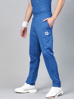 HRX by Hrithik Roshan Men Blue Solid Regular Fit Rapid Dry Cricket Track Pants