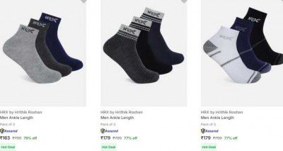 Hrx By Hrithik Roshan Socks Upto 79% Off